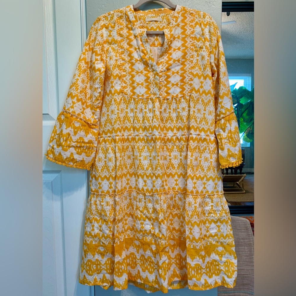 LOLA Australia Yellow & White Patterned Dress